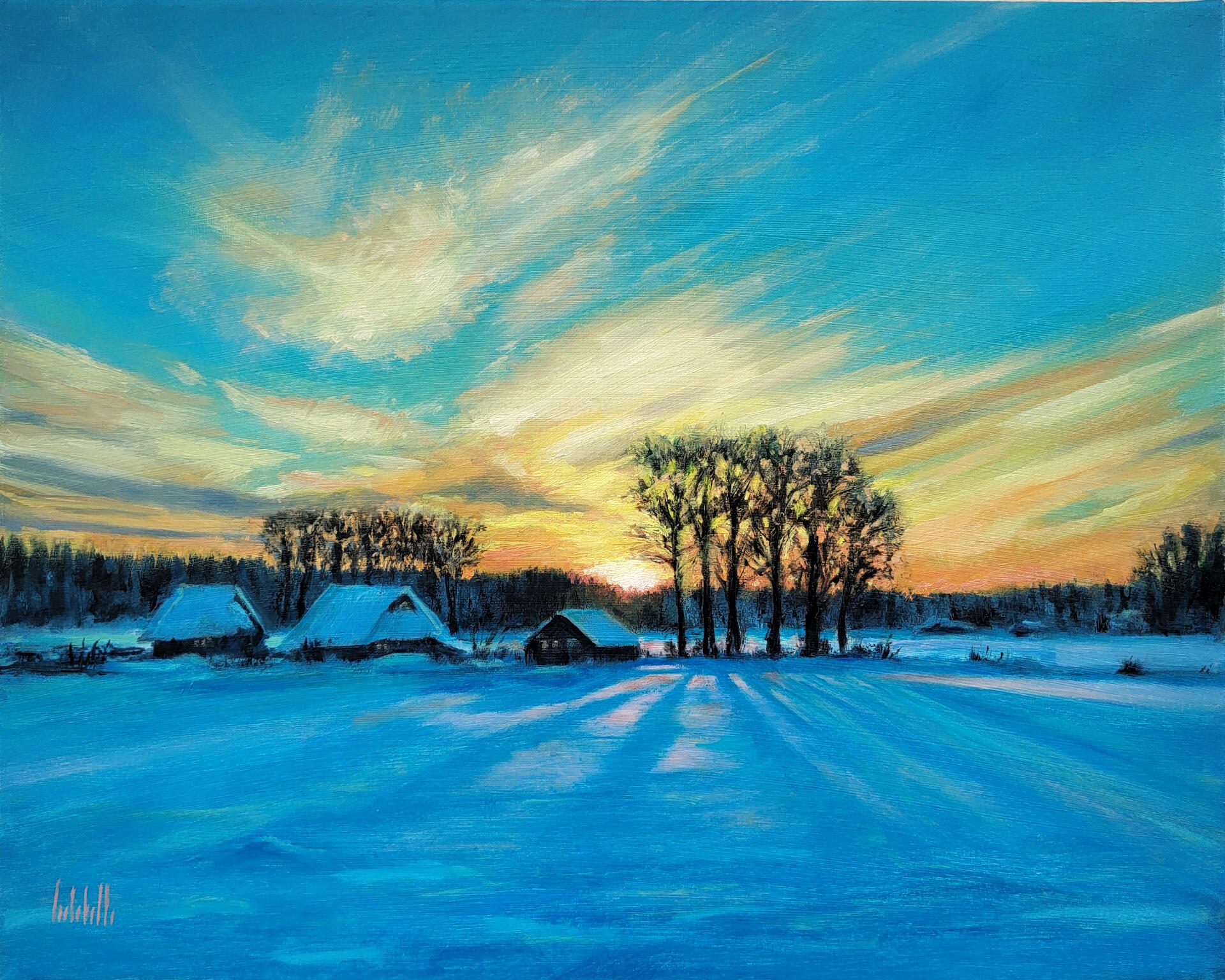 🔴 SUN OF JANUARY - Oil on canvas 50x40cm