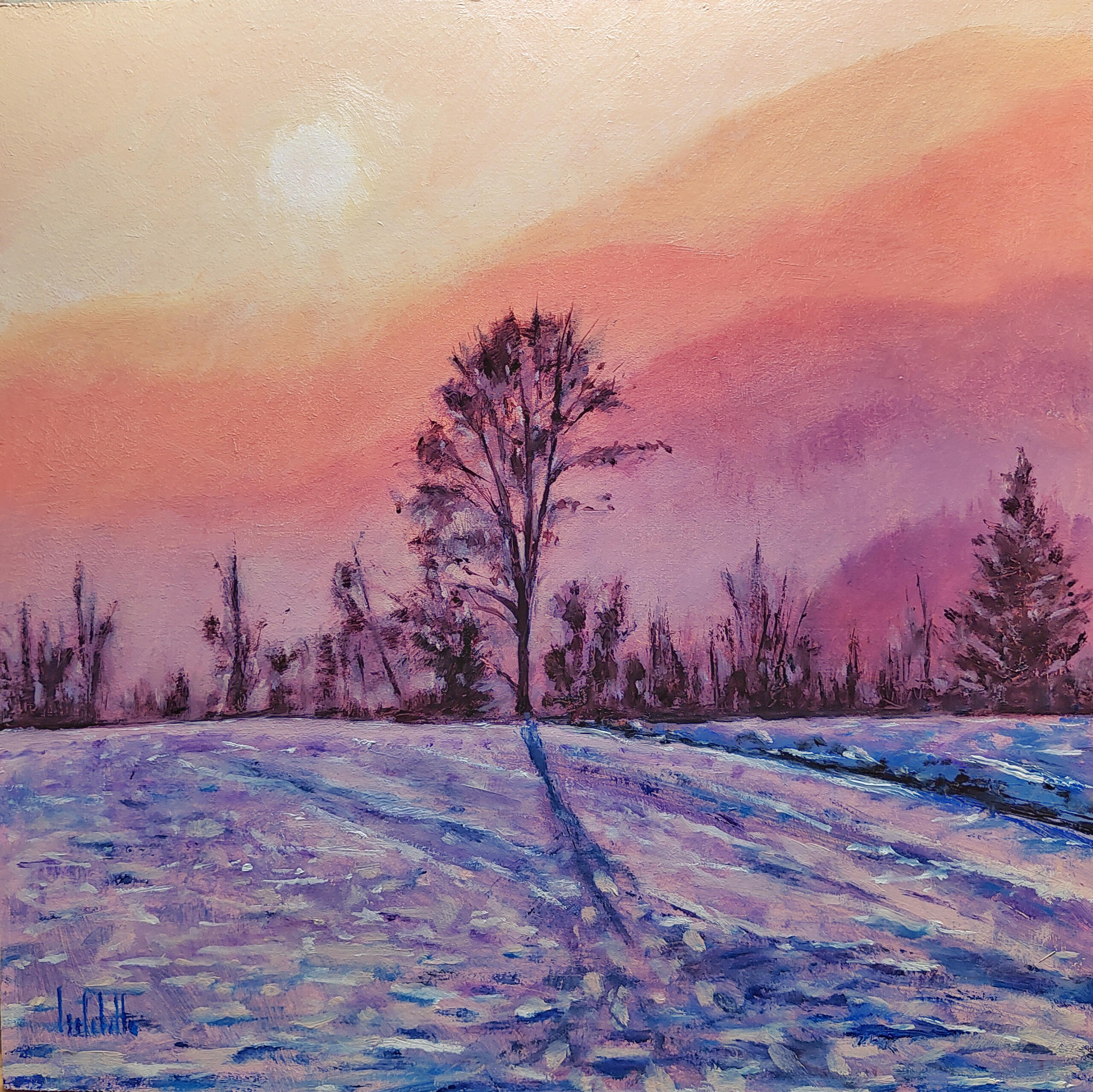 🔴 PURPLE IS THE NEW ORANGE - Oil on cradled wood panel 30x30cm