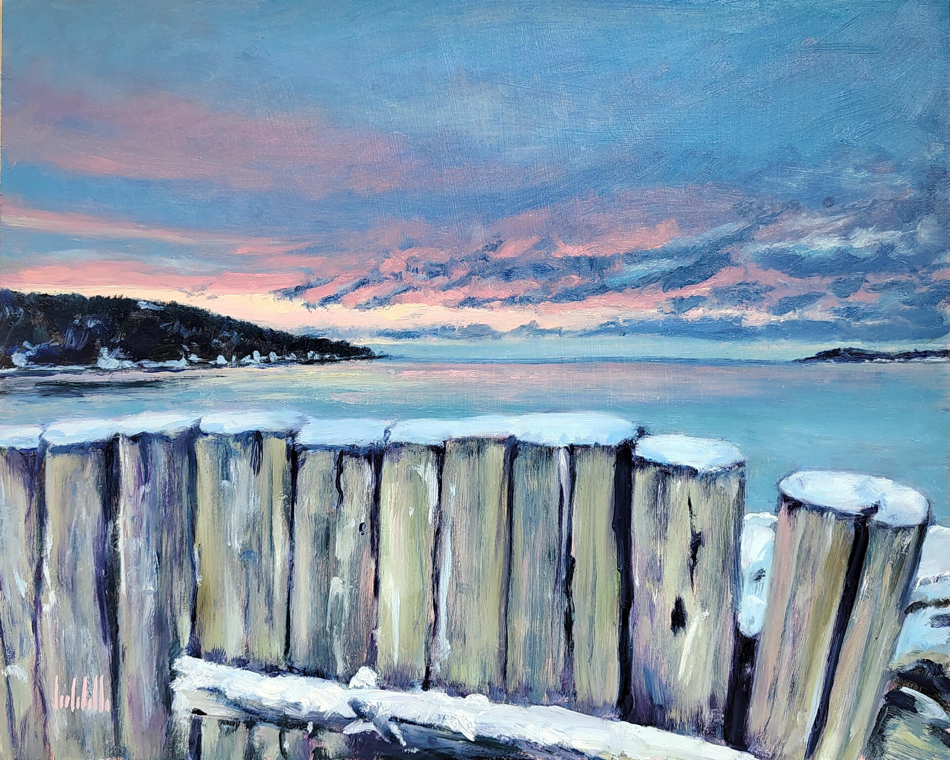 OLTRE LA STACCIONATA - Oil on board 50x40cm