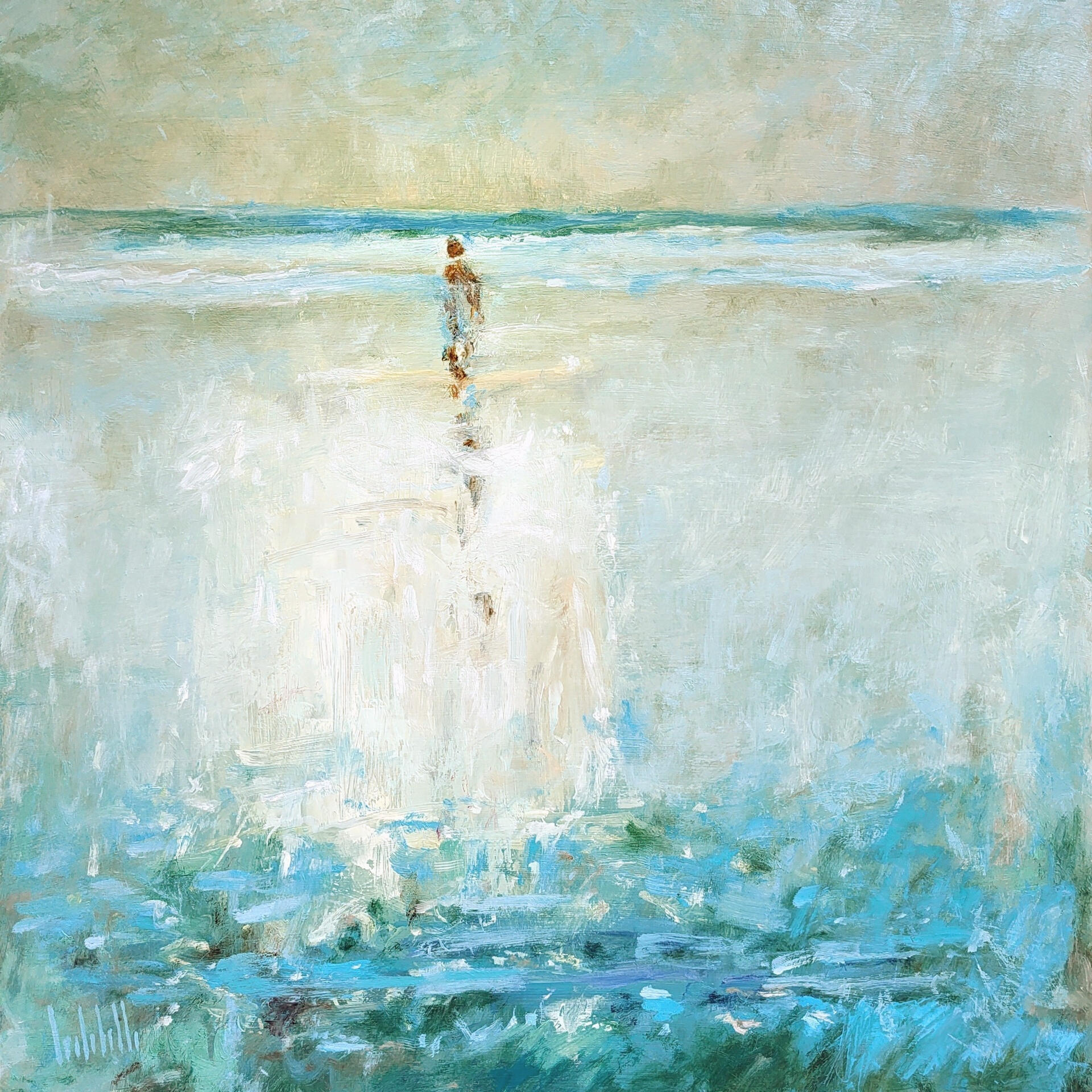 BLINDING SUNSET - Oil on board 40x40cm