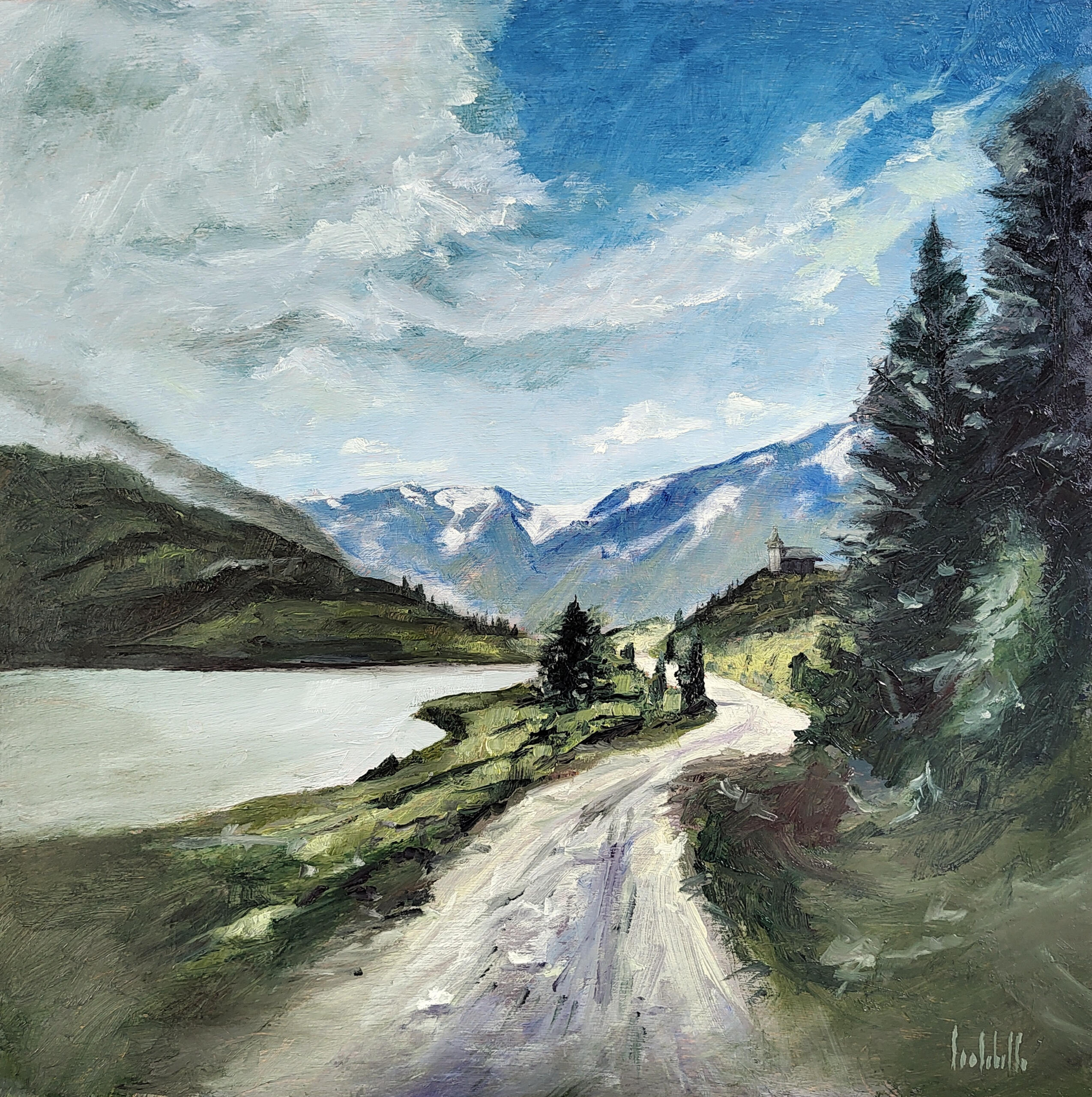 🔴 NORWAY - Oil on board 40x40cm