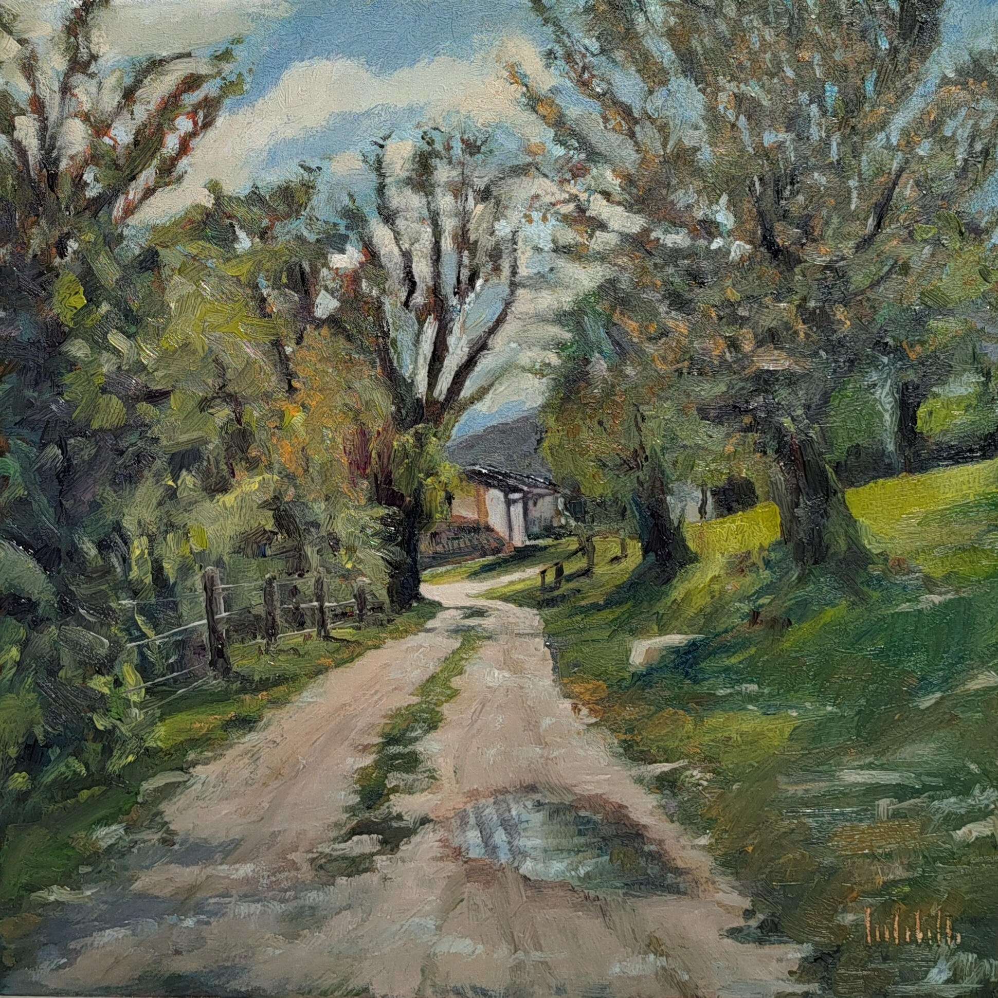 INIZIO D'AUTUNNO - Oil on canvas 40x40cm
