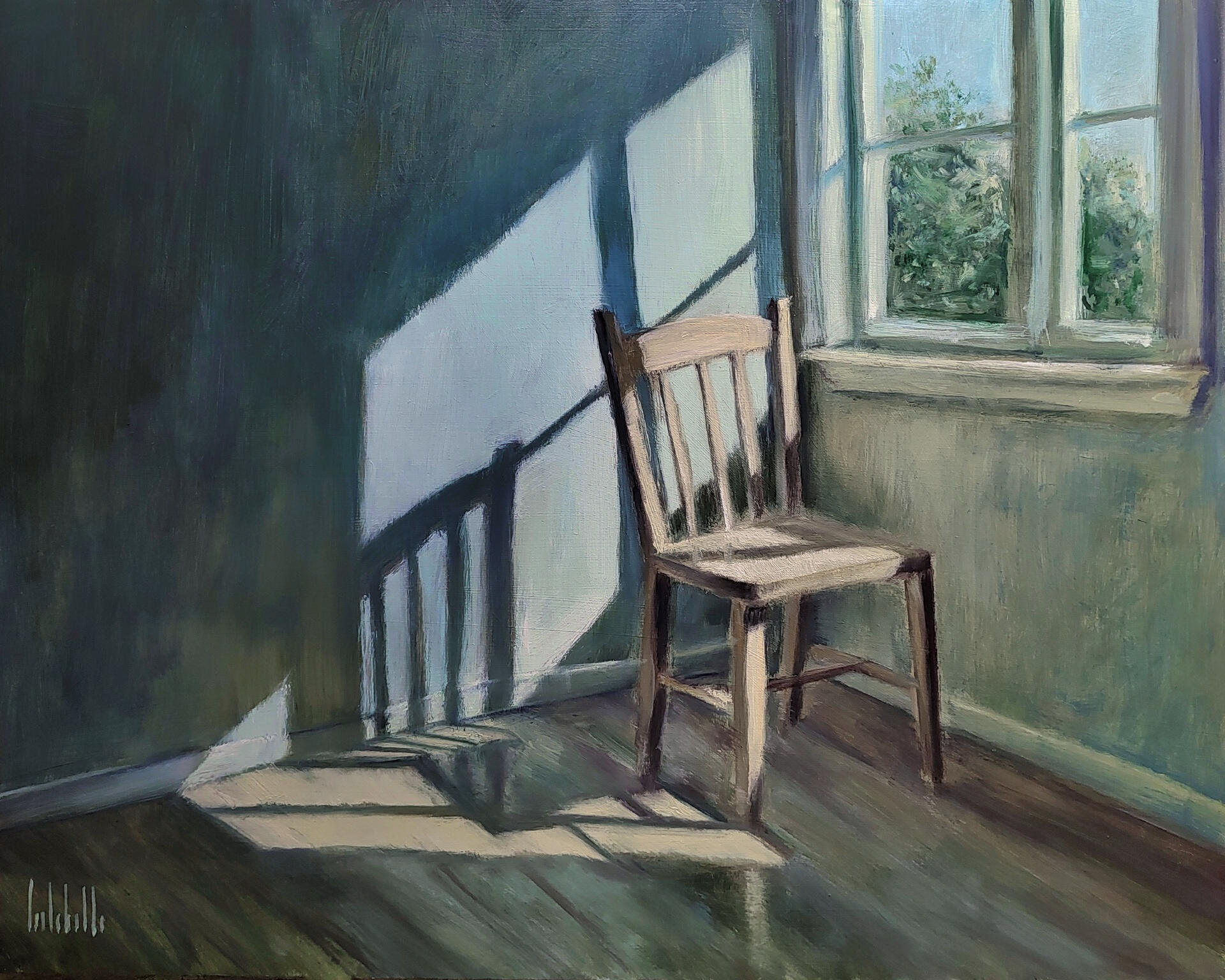 THE QUIET ROOM - Oil on board 50x40cm