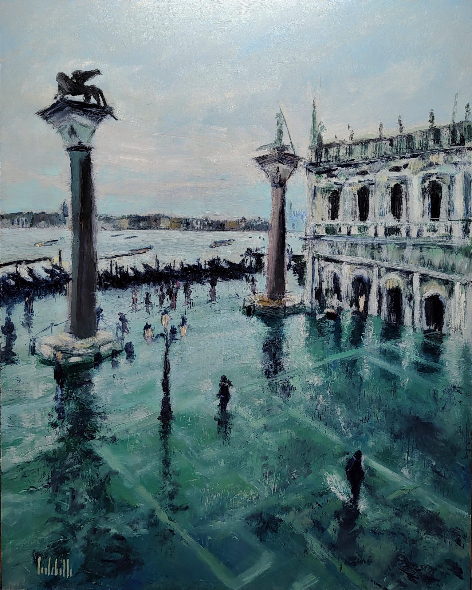 🔴 HIGH TIDE IN VENICE - Oil on board 40x50cm
