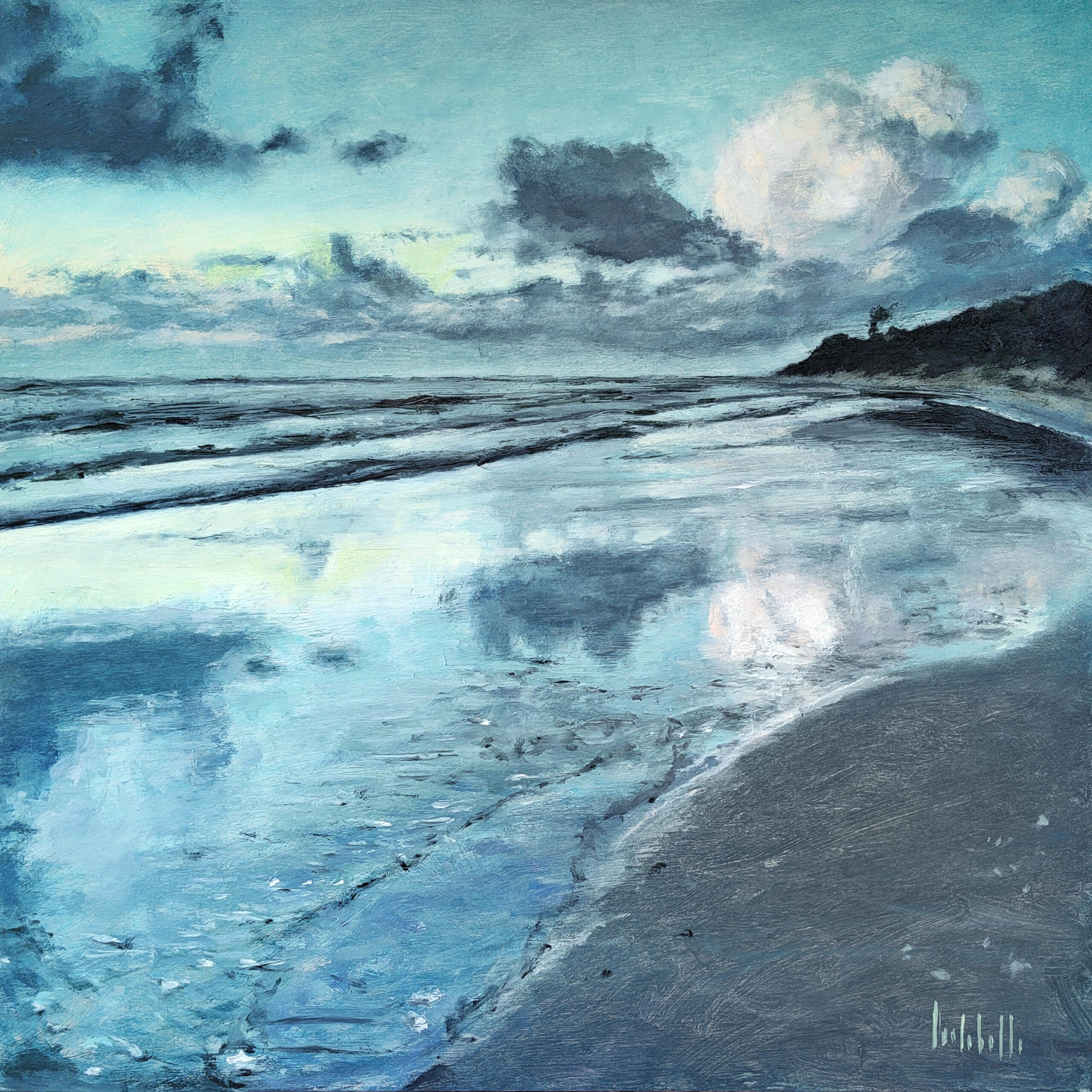 🔴 GOOD MORNING CLOUDS - Oil on cradled wood panel 40x40cm